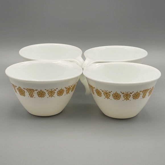 Corelle by Corning, Vintage BUTTERFLY GOLD cups, 4 qty. - Picture 5 of 5